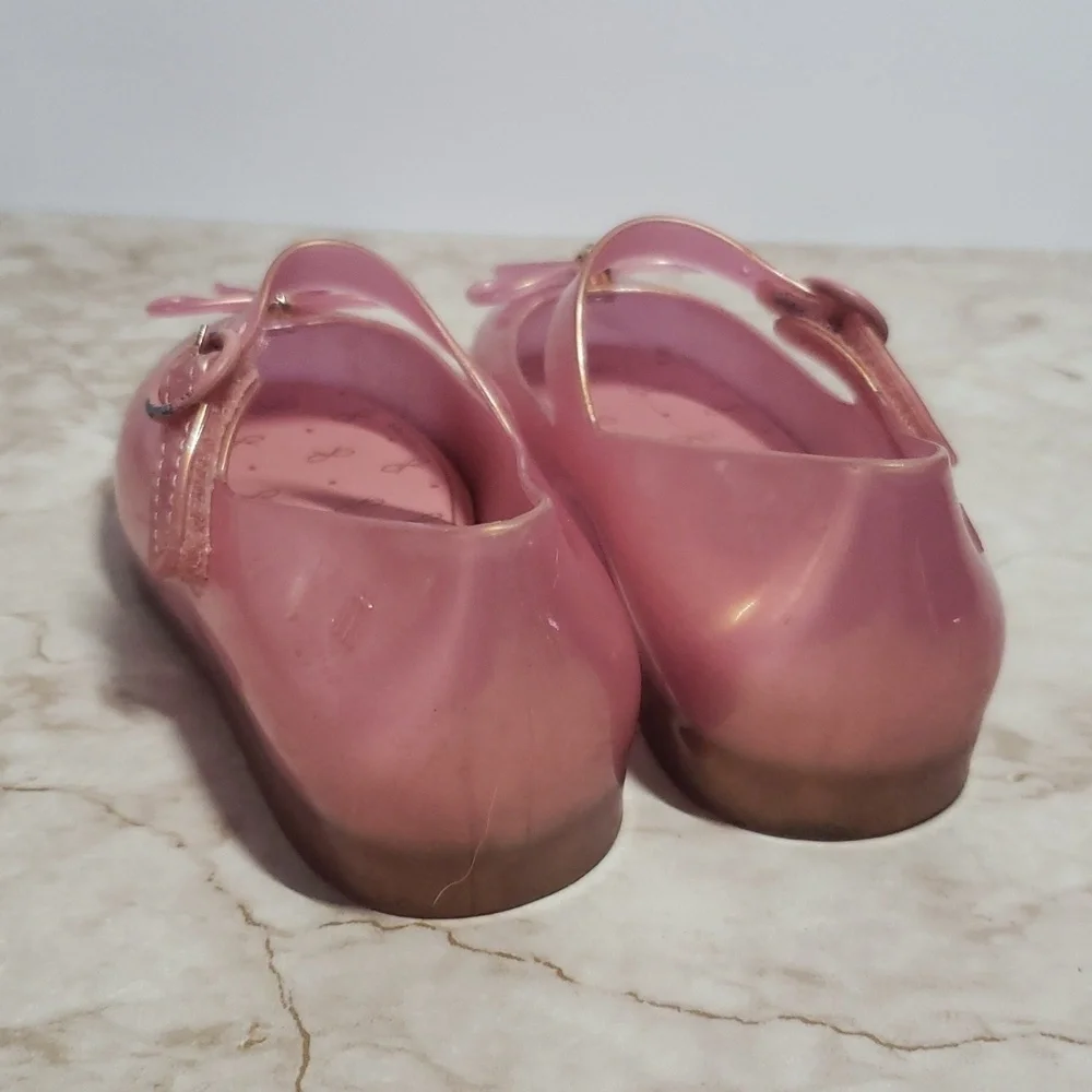 Mini Melissa Pink Mary Jane Flats with Bow Size  11